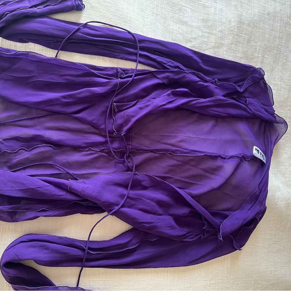 Purple Ruffled Blouse - Picture 2 of 4